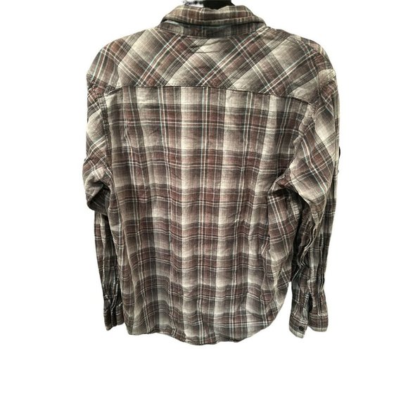 Wrangler Jean Co. Pearl Snap Long‎ Sleeve Shirt Plaid Mens Western Men’s Large - Picture 2 of 3